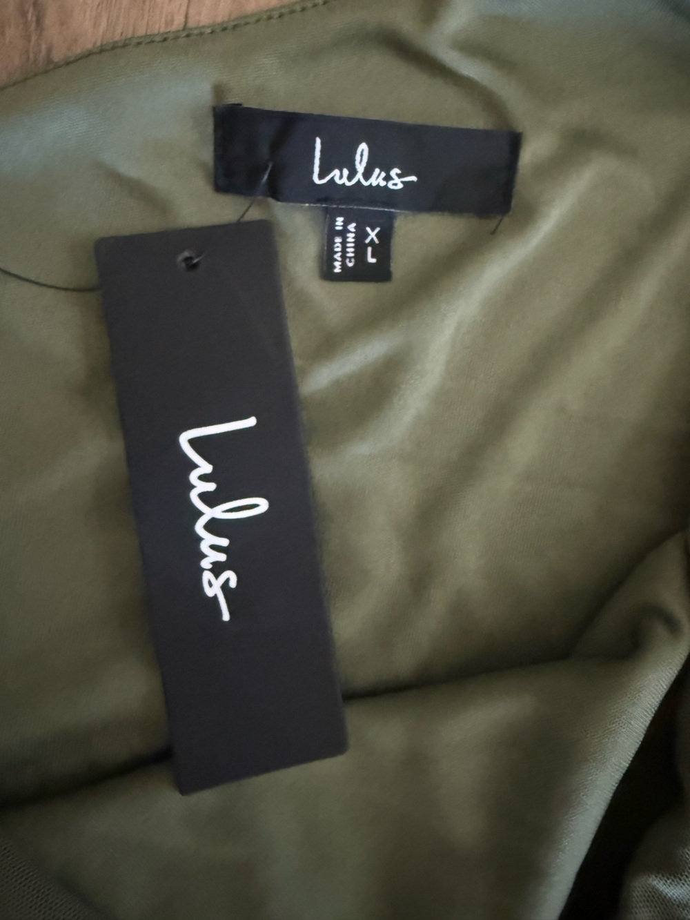 Lulus Olive Green Ruched One-Shoulder Mesh Bodycon Mini Dress NWT Size XL - Picture 6 of 7